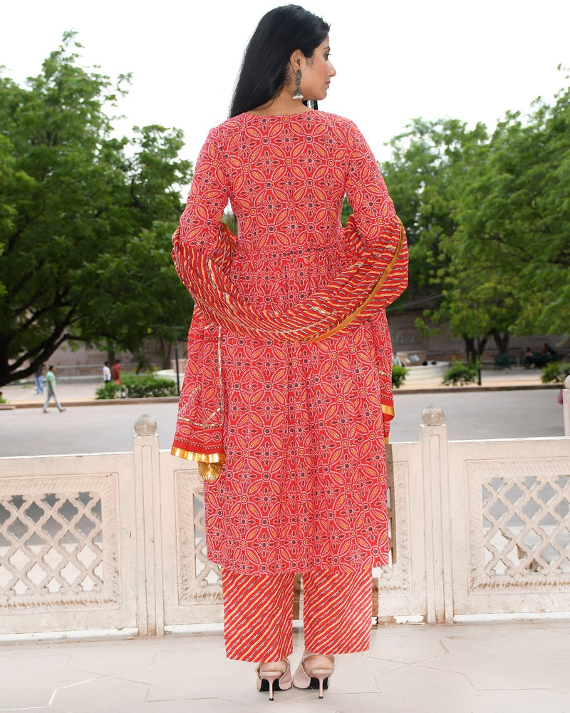 Buy Royal Red Bandhani Suit For Women Online - Frontierraas